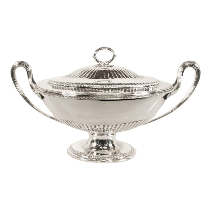Antique George III Sterling Silver Soup Tureen Cover Benjamin Laver London 1787