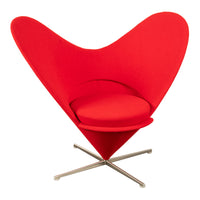 Mid Century Modern Red Heart Cone Chair Verner Panton for Vitra Mint Condition