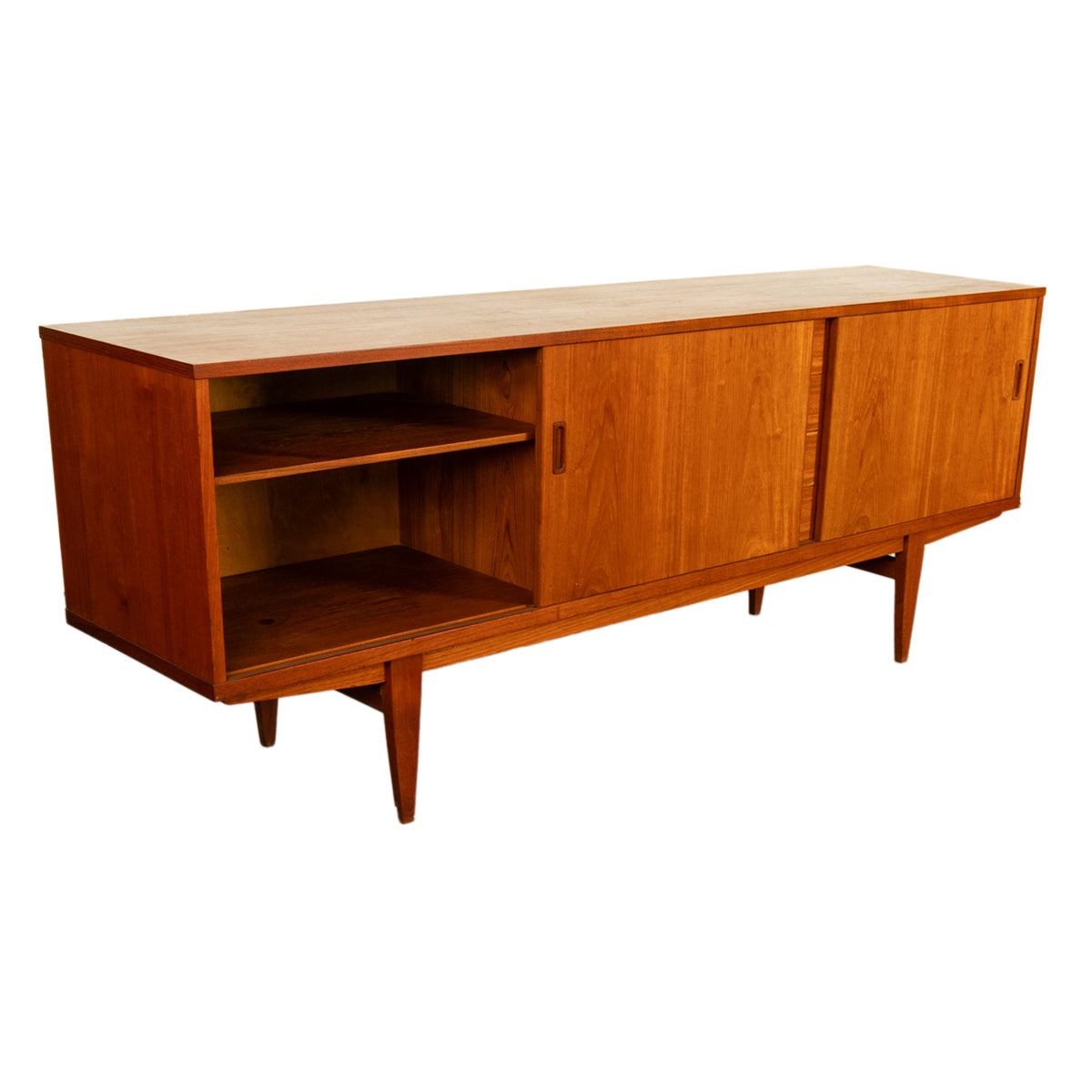 Mid Century Modern Danish Teak Logn John Credenza Sideboard by Lyby Mobler 1960s