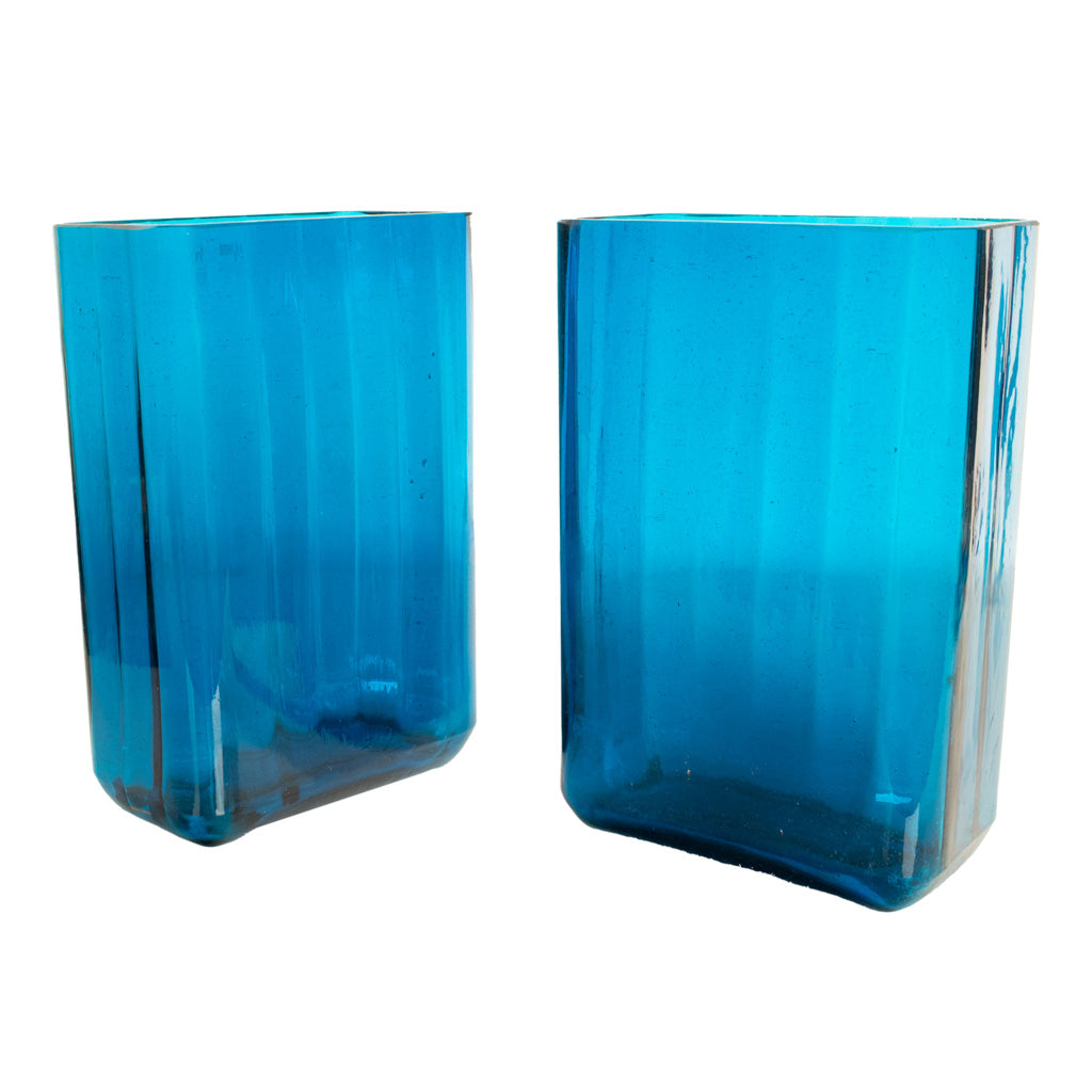 Antique American Art Deco Brass Glass Vases Ship Bookends Bradley & Hubbard 1925