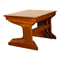 Set of Three Danish Mid Century Modern Teak Nesting Side Coffee Tables 1960s