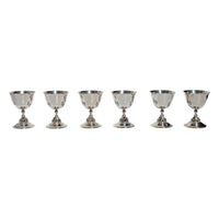 Set of Six Mid Century Modern Alphonse La Paglia Sterling Silver Wine Goblets