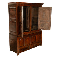 Antique 18th Century Welsh Oak Press Livery Housekeepers Cupboard Cabinet 1750