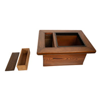 Antique Japanese Meiji Period Keyaki Wood & Copper Hibachi Brazier Table 1890