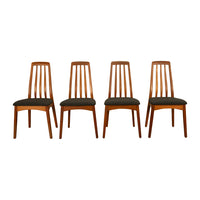 Set 4 Danish Mid Century Modern "Eva" Teak Dining Chairs by Niels Koefoed 1964