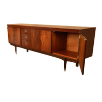 Mid Century Modern Danish Style Teak Mahogany Long Credenza Fully Restored 1966