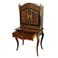 Antique Ebonized Boulle Ormolu Desk Cabinet Bonheur du Jour by Nordisk Kunst & Mobel-Etablissement Denmark