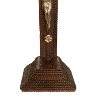 Antique American Tramp Art Carved Wood Crucifix John Zadora Pennsylvania 1900