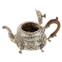 Antique George III Sterling Silver Rococo Teapot London John Wakefield 1819