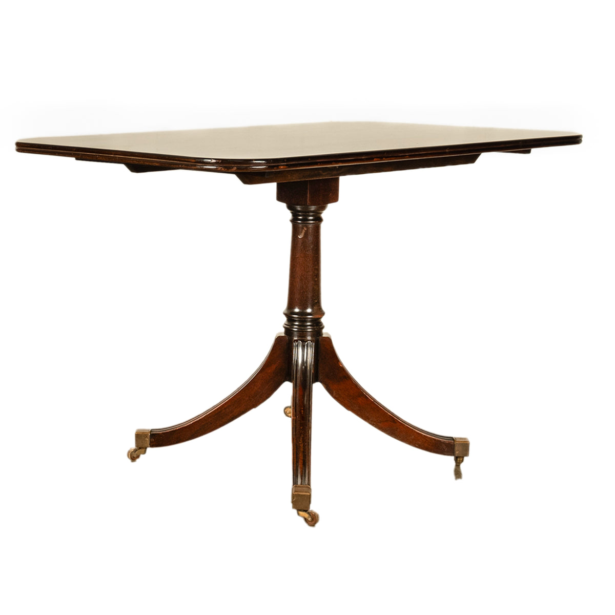 Antique Tilt Top Georgian Regency Mahogany Pedestal Breakfast Dining Table 1810