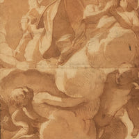 Important 16th Century Italian Renaissance Baroque Old Master Drawing Watercolor by Annibale Carracci, Circa 1590