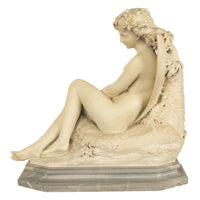 Antique Large Italian Grand Tour Carrara Marble Carved Statue Sculpture "Psyche" by Oreste Ferrari, 1880