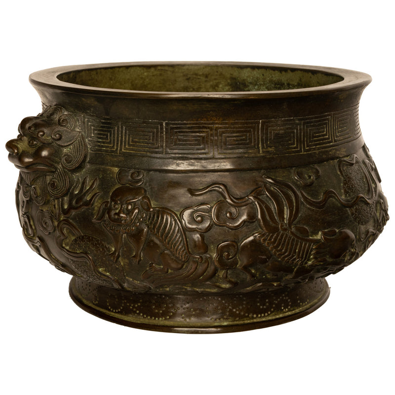 Antique 18th Century Cast Bronze Chinese Qing Dynasty Censer Xuande Mark, Circa 1780