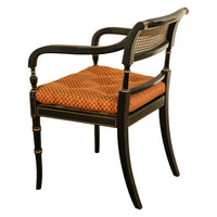 Set Eight Federal Style Japanned & Gilded Dining Arm Chairs Kittinger Furniture