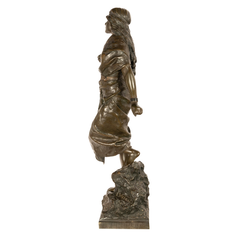 Antique French Art Nouveau Bronze Figure Statue Sculpture "Prise de Corsaire" Emmanuel Villanis 1900