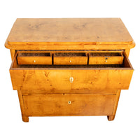 Antique Golden Birch Biedermeier 3 Drawer Commode Chest of Drawers Austrian 1840