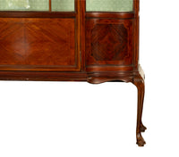 Antique 19th Century Inlaid Mahogany Regency Revival Display Cabinet China Hutch 1890