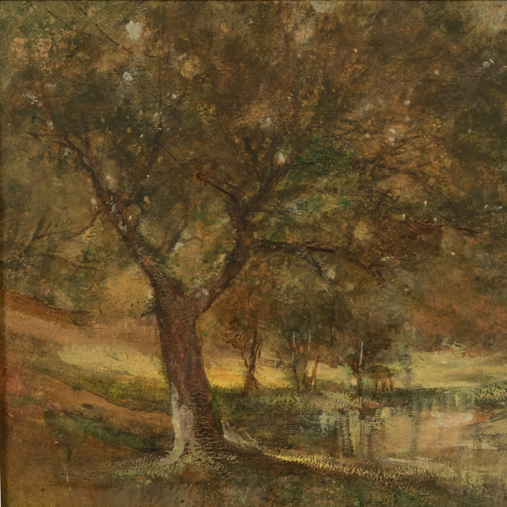 Antique American Impressionist Luminist Painting "River Ridge" Virginia by Lucien Whiting Powell, 1890