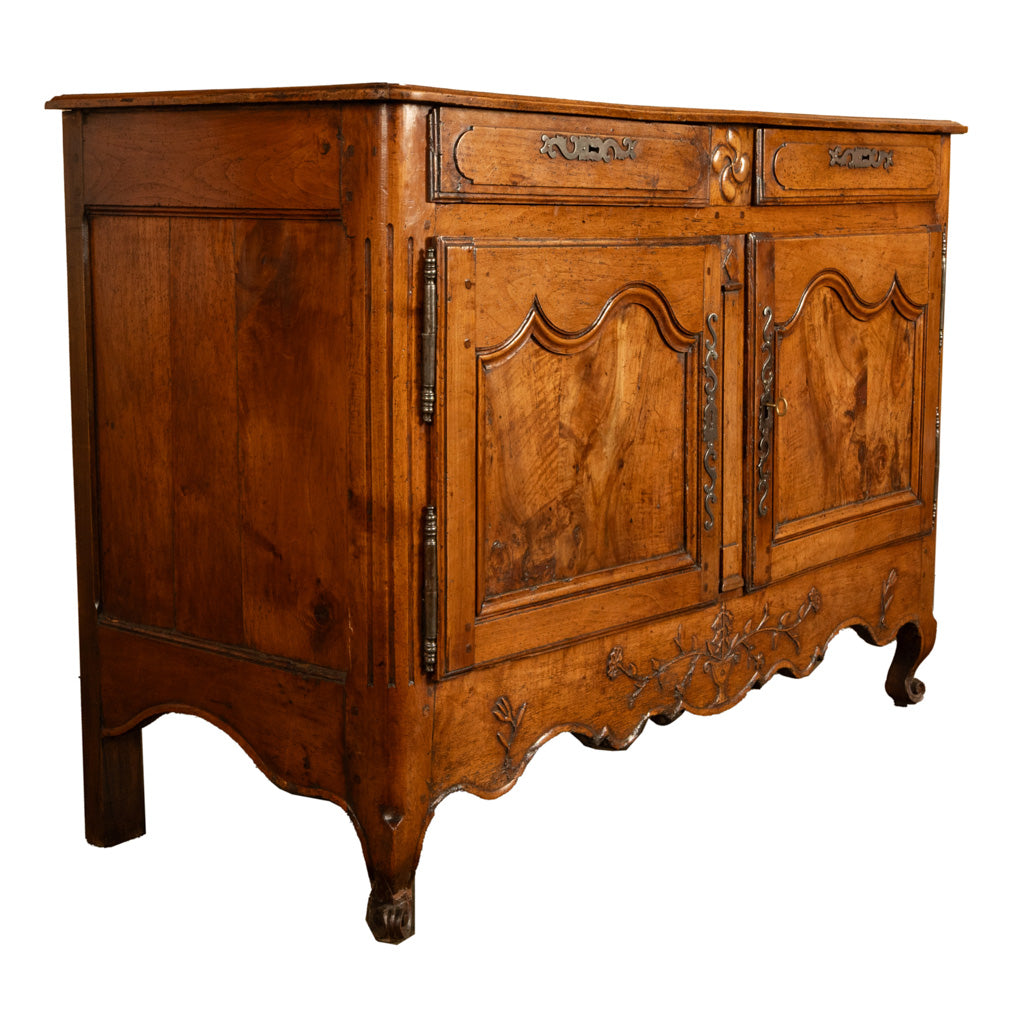 Antique 18th C French Provincial Louis XV Carved Walnut Sideboard Buffet 1780