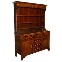 Antique 18th Century Georgian Oak Inlaid Welsh Dresser Plate Rack Sideboard 1780