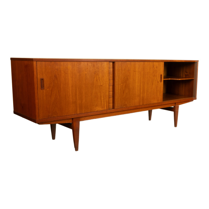 Mid Century Modern Danish Teak Logn John Credenza Sideboard by Lyby Mobler 1960s