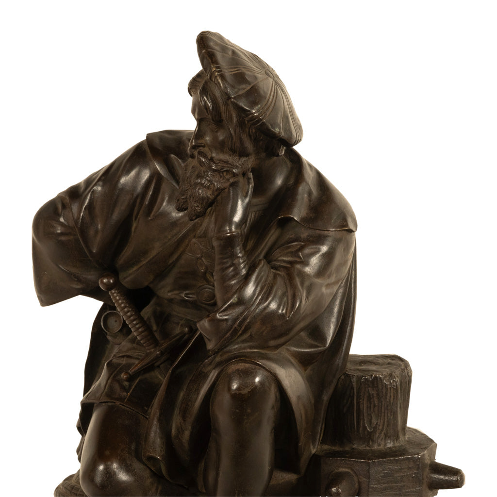 Fine Antique French School Bronze Sculpture Statue of Christopher Columbus 1870