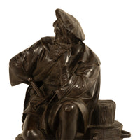 Fine Antique French School Bronze Sculpture Statue of Christopher Columbus 1870