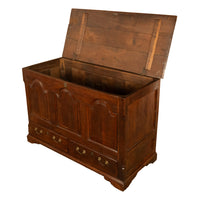 Antique 18th Century Georgian Paneled Lift up Lid Oak Mule Chest Coffer 1760