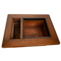 Antique Japanese Meiji Period Keyaki Wood & Copper Hibachi Brazier Table 1890