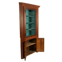 Antique American Painted Pine Federal Country Corner Cabinet Pennsylvania 1820
