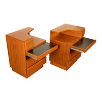 Pair Mid Century Modern Danish Teak Nightstands Chest Drawers by Scan Coll 1970