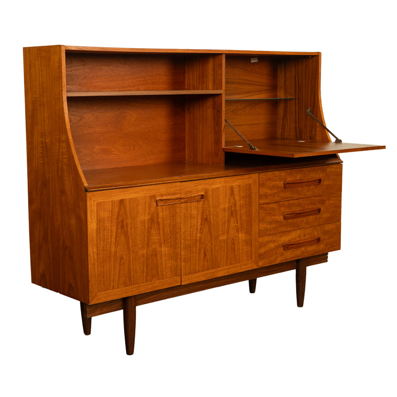 Mid Century Modern Danish Style Teak Credenza Bar Sideboard Buffet G Plan 1960s