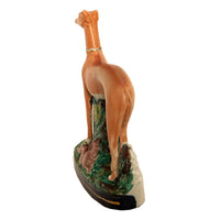 Antique 19thC Pair of Staffordshire Whippets Greyhounds Hunting Dog Figures 1860
