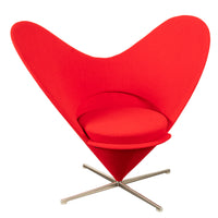 Mid Century Modern Red Heart Cone Chair Verner Panton for Vitra Mint Condition