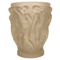 Rene Lalique Large Art Deco Opalescent Glass Crystal Vase Bacchantes Signed 1927
