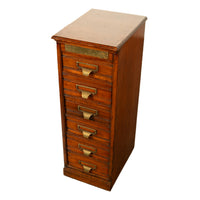 Antique Edwardian Walnut Six Drawer Shannon Filing Cabinet Co New York 1910