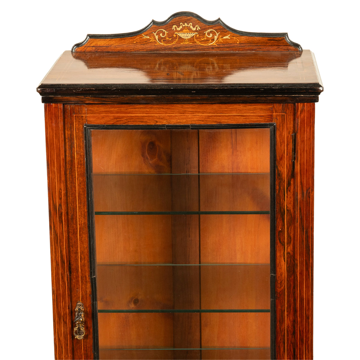 Antique 19th C Inlaid Rosewood Sheet Music Cabinet Display Cabinet Vitrine 1870