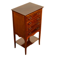 Antique Edwardian Sheraton Inlaid Mahogany Sheet Music File Cabinet Chest 1900