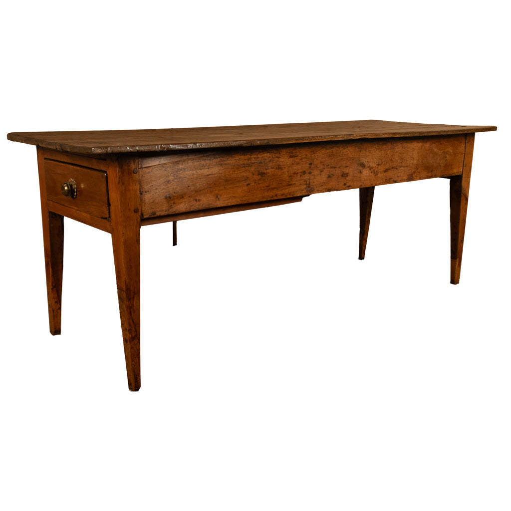 Antique Early 19th Century French Provincial Farmhouse Fruitwood Serving Kitchen Table 1820