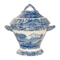 Antique Copeland Spode Blue & White Porcelain "Italian" Pattern Lazy Susan 1890