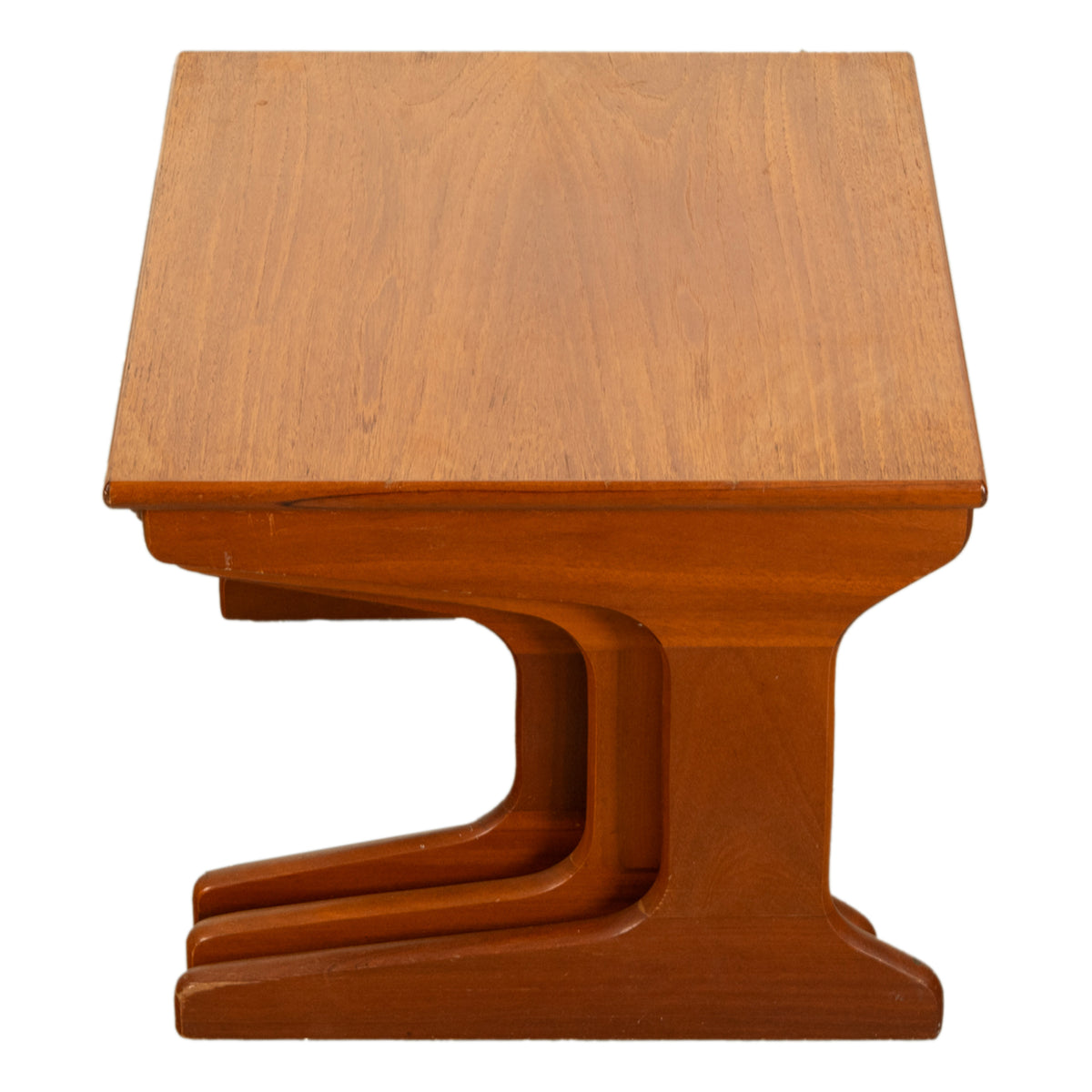 Set of Three Danish Mid Century Modern Teak Nesting Side Coffee Tables 1960s