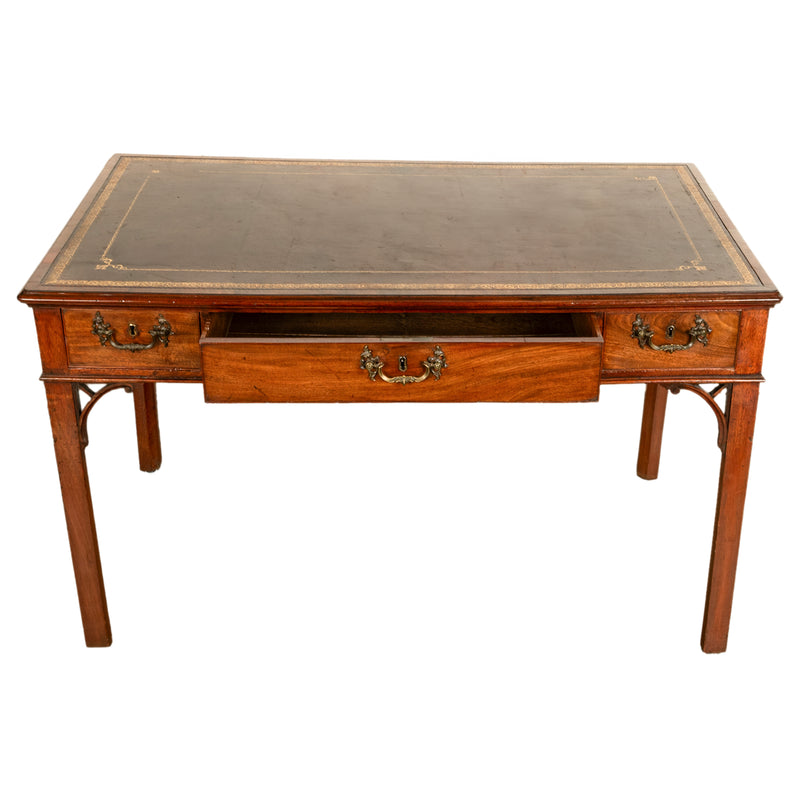 Antique Regency Mahogany Library Table Leather Top Partners Writing Desk 1820