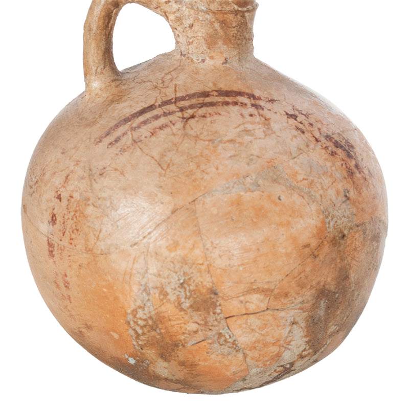 Ancient Greek Cypriot Pottery Bichrome Aryballos Oinochoe Bullseye Flask 750 BC