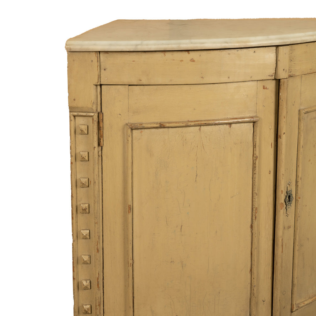 Antique 18thC Swedish Painted Gustavian Marble Top Corner Cupboard Cabinet 1780