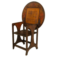 Antique Folk Art Poker Work Arts & Crafts Monks Bench Table Chair New York 1900