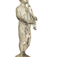 Antique French Lead Garden Statue Fountain Piping Boy Pan Putto Bacchante 1880