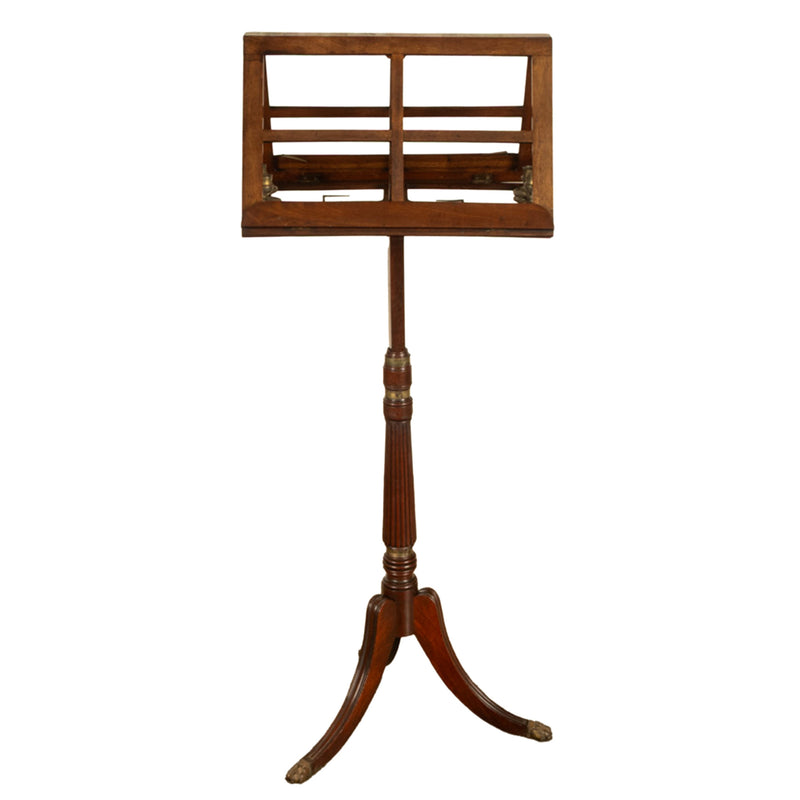 Antique Georgian Brass-Mounted Candle Sconces Mahogany Duet Music Stand 1790