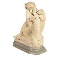 Antique Large Italian Grand Tour Carrara Marble Carved Statue Sculpture "Psyche" by Oreste Ferrari, 1880