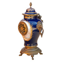 Antique French Sèvres Porcelain G. Poitevin Ormolu Japy Freres 8 Day Clock 1875