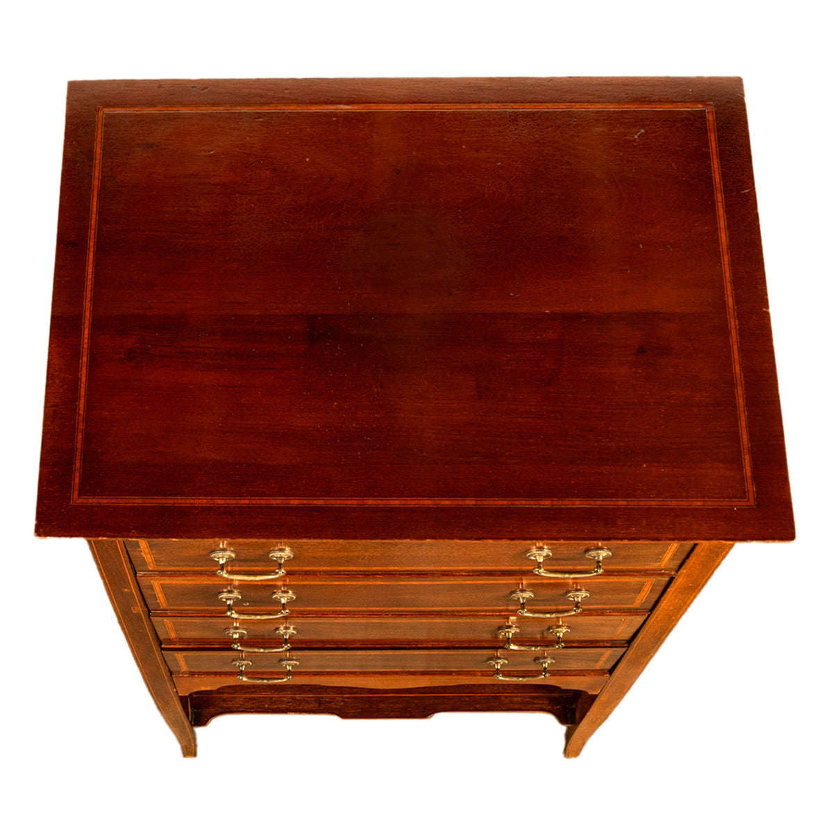 Antique Edwardian Sheraton Inlaid Mahogany Sheet Music File Cabinet Chest 1900